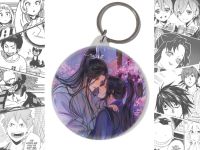 Круглый Брелок Хаски и его Учитель Белый Кот BR-58-003141