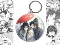 Круглый Брелок Хаски и его Учитель Белый Кот BR-58-003145