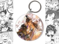 Круглый Брелок Хаски и его Учитель Белый Кот BR-58-003148