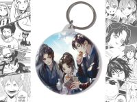 Круглый Брелок Хаски и его Учитель Белый Кот BR-58-003154