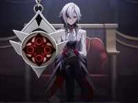 Брелок Глаз бога Слуга (Арлекино) Снежная Геншин Импакт Genshin Impact, светящийся, двухсторонний