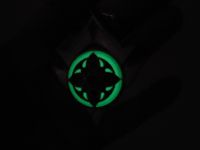 Брелок Око бога Чайлд (Тарталья) Сніжна  Genshin Impact, що світиться, двосторонній