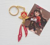 Брелок Око бога Ембер Геншин Імпакт Genshin Impact, БРФ-0014-55 фігурний , металевий