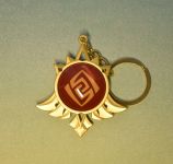 Брелок Око бога ГЕО Мондштадт Імпакт Genshin Impact, що світиться, двосторонній