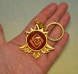 Брелок Око бога ГЕО Мондштадт Імпакт Genshin Impact, що світиться, двосторонній