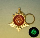 Брелок Око бога ГЕО Мондштадт Імпакт Genshin Impact, що світиться, двосторонній