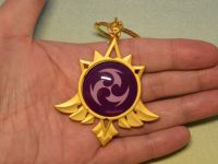 Брелок Око бога Електро Мондштадт Імпакт Genshin Impact, що світиться, двосторонній