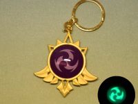 Брелок Око бога Електро Мондштадт Імпакт Genshin Impact, що світиться, двосторонній