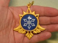 Брелок Око бога Кріо Мондштадт Імпакт Genshin Impact, що світиться, двосторонній