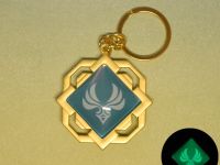 Брелок Око бога Анемо Лі Юе Геншин Імпакт Genshin Impact, що світиться, двосторонній