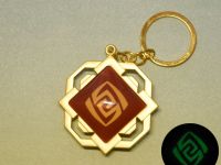 Брелок Око бога ГЕО Лі Юе Геншин Імпакт Genshin Impact, що світиться, двосторонній