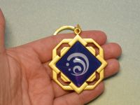 Брелок Око бога Гідро Лі Юе Геншин Імпакт Genshin Impact, що світиться, двосторонній