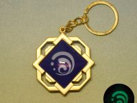 Брелок Око бога Гідро Лі Юе Геншин Імпакт Genshin Impact, що світиться, двосторонній