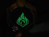 Брелок Око бога Піро Інадзума Імпакт Genshin Impact, що світиться, двосторонній