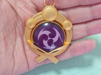 Брелок Око бога Електро Інадзума Імпакт Genshin Impact, що світиться, двосторонній