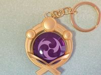 Брелок Око бога Електро Інадзума Імпакт Genshin Impact, що світиться, двосторонній