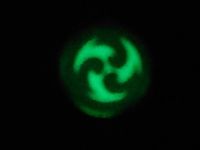 Брелок Око бога Електро Інадзума Імпакт Genshin Impact, що світиться, двосторонній