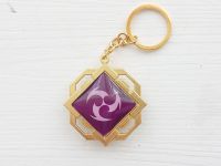 Брелок Око бога Електро Лі Юе Геншин Імпакт Genshin Impact, що світиться, двосторонній