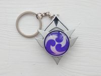 Брелок Око бога Електро Сніжна Геншин Імпакт Genshin Impact, що світиться, двосторонній