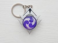 Брелок Око бога Електро Сніжна Геншин Імпакт Genshin Impact, що світиться, двосторонній