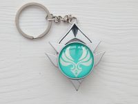 Брелок Око бога Анемо Сніжна Бірюзовий Геншин Імпакт Genshin Impact, що світиться, двосторонній