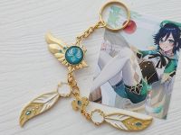 Брелок Око бога Венті Геншин Імпакт Genshin Impact, БРФ-0014-57 (двосторонній кабошон) фігурний , металевий