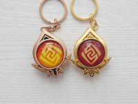 Брелок Глаз бога ГЕО Сумеру Геншин Импакт Genshin Impact, светящийся, двухсторонний