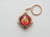 Брелок Око бога Піро Сумеру Імпакт Genshin Impact, що світиться, двосторонній