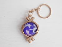 Брелок Око бога Електро Фонтейн Імпакт Genshin Impact, що світиться, двосторонній