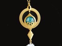 Брелок Око бога Скарамучча Genshin Impact,  БРФ-0014-101, двосторонній