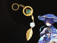 Брелок Око бога Скарамучча Genshin Impact,  БРФ-0014-101, двосторонній