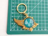 Брелок Око бога Анемо Венті Геншин Імпакт Genshin Impact, БРФ-0014-81 (двосторонній кабошон) фігурний , металевий