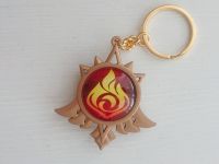 Брелок Око бога ПІРО Мондштадт Імпакт Genshin Impact, що світиться, двосторонній