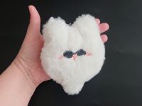 Сувенір хутряна Іграшка-брелок Кіт Годжо білий 13 см 