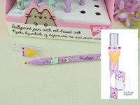 Ручка масляная Pusheen сиреневая с фигуркой Пушин в рожке YES 412079