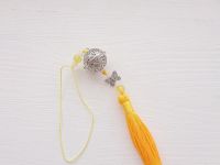 Підвіска, прикраса Дзвіночок спокою №002 срібний з жовтою китицею