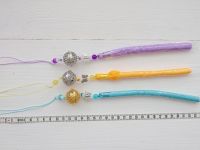 Підвіска, прикраса Дзвіночок спокою №002 срібний з жовтою китицею