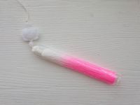 Підвіска, прикраса Біло-Рожева китиця з з білим лотосом, довжина 17 см, 1шт