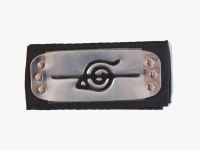 Протектор пов'язка на голову Наруто чорна з металевою вставкою , перекреслений Коноха (Ітачі Учіха)