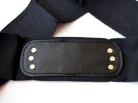 Протектор пов'язка на голову Наруто чорна з металевою вставкою зі знаком Прихованого Звуку