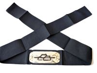 Протектор повязка на голову Наруто черная с металической вставкой с Перечеркнутым знаком Скрытого Камня