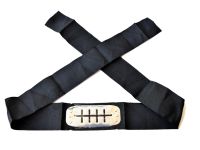 Протектор пов'язка на голову Наруто чорна з металевою вставкою з перекресленим знаком Прихованого Дощу