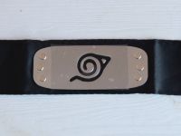 Протектор пов'язка на голову Наруто чорна з металевою вставкою Коноха