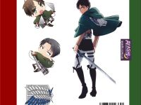 Наклейки Леви , Эрен Attack on Titan Атака Титанов №9-007