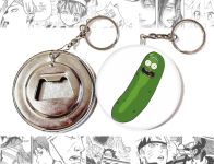 Открывашка-брелок круглая 58 мм OTKR-58-00036 Rick and Morty огурчик
