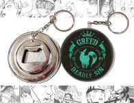 Відкривачка-брелок кругла 58 мм Сім смертних гріхів Seven Deadly Sins OTKR-58-01929