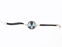 Браслет Genshin Impact Анемо  (на черном), №006-0030-2 черный замшевый с кабошоном 25 мм