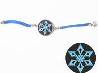 Браслет №006-0031-2 Genshin Impact Крио (на черном), замшевый с кабошоном 25 мм