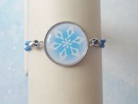 Браслет №006-0031-1 Genshin Impact Кріо (на білому) блакитний замшевий з кабошоном 25 мм