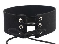 Чокер широкий №0002 на шруровці, ширина 4 см колір ЧОРНИЙ